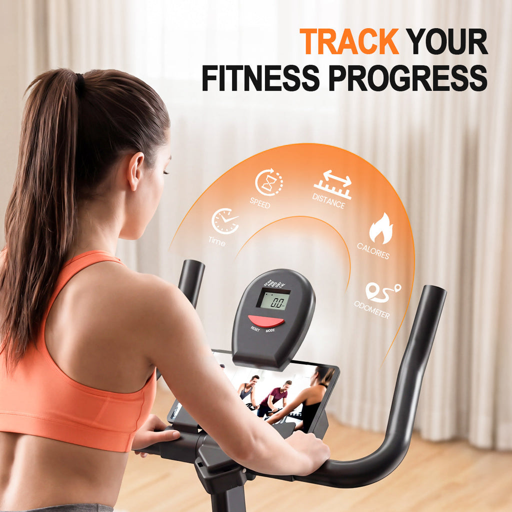 RELIFE Rebuild Your Life Compact Exercise Bike Indoor Cycling Bike Fitness Stationary Bike with Adjustable Resistance for Home Gym Workout 330LBS
