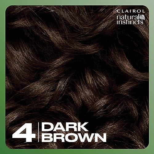 Clairol Natural Instincts Demi-Permanent Hair Dye, 4 Dark Brown | 1 Pack | Ammonia‑Free, Vegan Hair Color with Coconut Oil & Aloe Vera