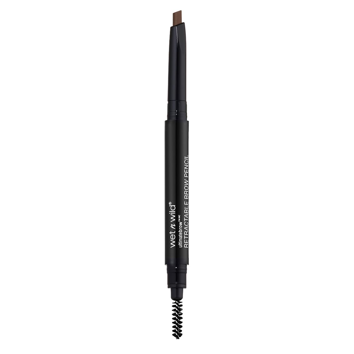 wet n wild Ultimate Eyebrow Retractable Definer Pencil, Medium Brown, Dual-Sided Brow Brush, Fine Tip, Shapes, Defines, Fills Brow Makeup