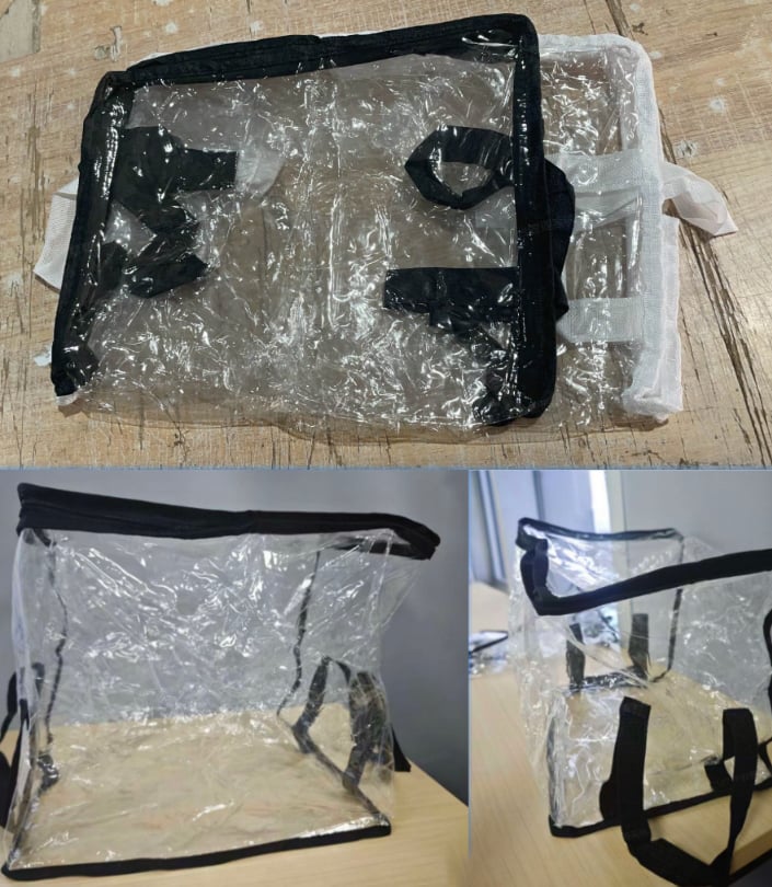 Large Clear Thick Plastic Storage Bag with a zipper
