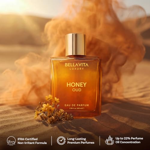 Bellavita Luxury Honey Oud Eau de Parfum | 100 ml (3.4 fl.oz.) | Perfume for Men and Women | Sweet Honey, Bergamot, Oud, and Amber Notes