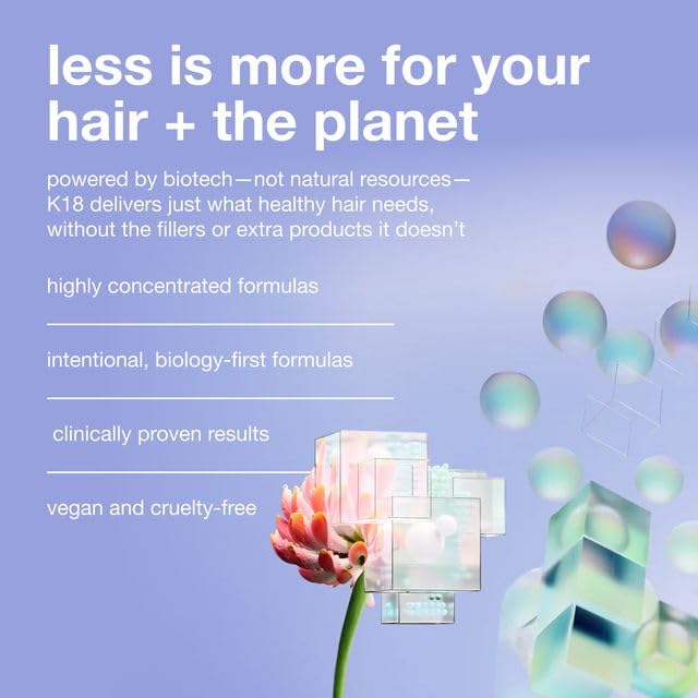 K18 Leave-In Molecular Repair Hair Mask | Peptide Hair Treatment Mask Repairs Bleach, Color, Chemical Services, Heat Damage In 4 Minutes