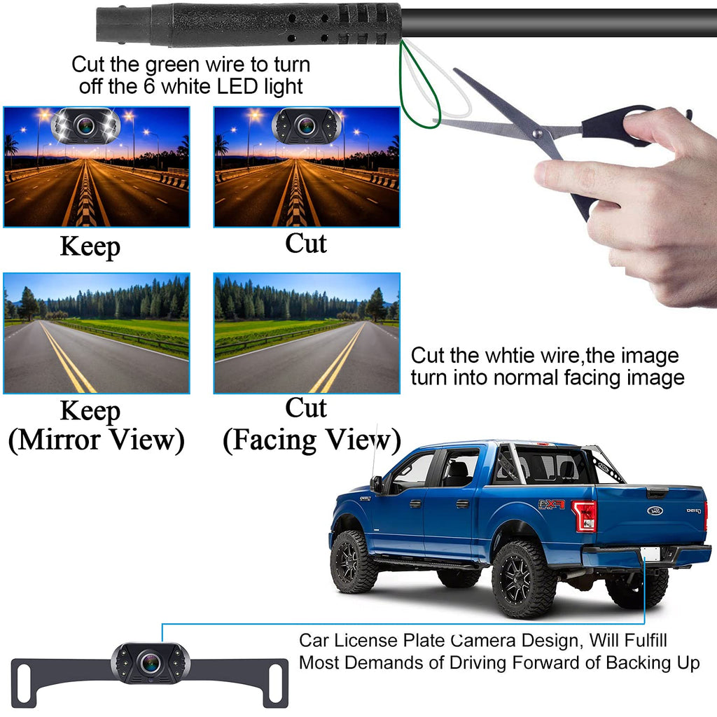 HD 1080P Backup Camera Plug & Play: Fast 60FPS Smooth Real-Time Clear View | 25-Minute Easy to Install, Monitor Easy Setup, Bright and Clear Night Vision, Dustproof & Weatherproof for Cars Trucks SUVs