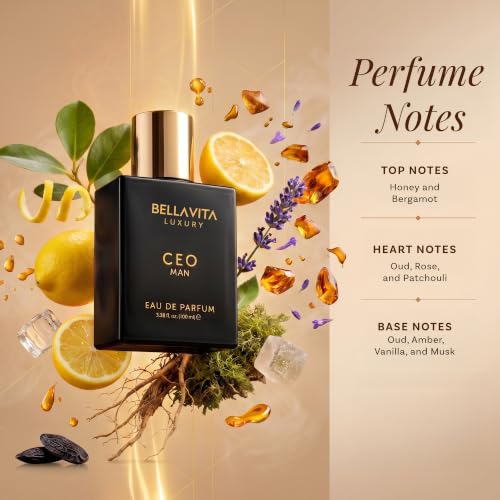 Bellavita Luxury CEO MAN Eau de Parfum | 100 ml (3.4 fl.oz.) | Perfume for Men | Mandarin, Lemon, Lavender, and Vetiver Notes | Long Lasting Men's Fragrance