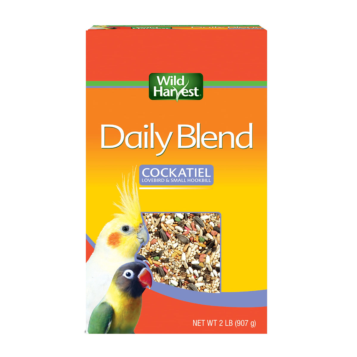 Wild Harvest Daily Blend Bird Food for Cockatiels, 2 lbs. | For Cockatiels, Lovebirds & Small Hookbills, Quality Blend Made With Millet, Select Grains, Sunflower Seeds & More