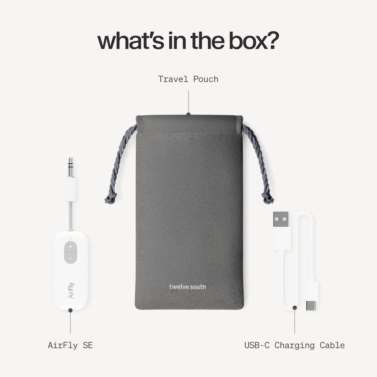 Twelve South AirFly SE, Bluetooth Wireless Audio Transmitter Adapter, White | Bluetooth Adapter for AirPods/Headphones, 20+ Hr Battery, Works with 3.5mm aux Jacks on Airplanes, TVs, Gym Equipment, Travel