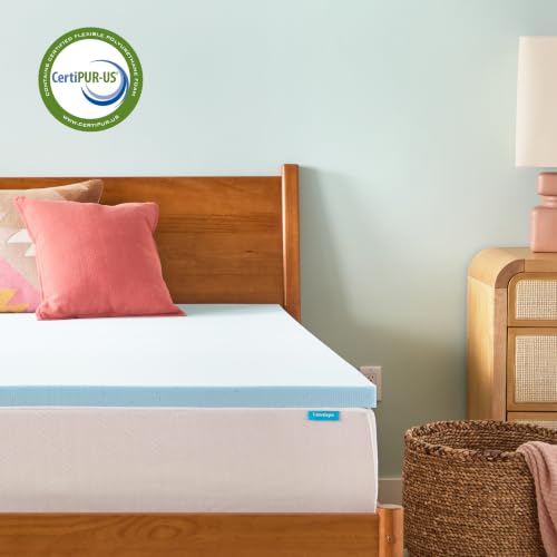 Linenspa 2 Inch Gel Memory Foam Mattress Topper, Plush, Cooling, Queen Size | CertiPUR-US certified, Cooling gel infusion, Plush pressure relief, Fits under standard fitted sheets, Expands in 24-48 hrs