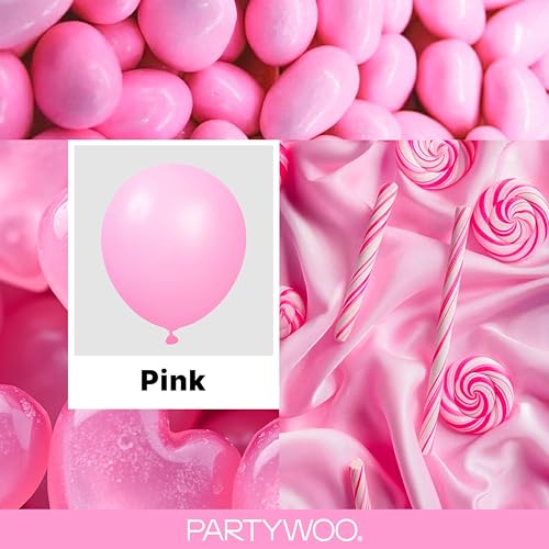 PartyWoo Pink Balloons 127pcs Matte Pink Balloons Different Sizes | 36 18 12 10 5 Inch for Baby Shower Valentine's Day Princess Bachelorette Birthday Valentine's Party Decorations Pink-Y11