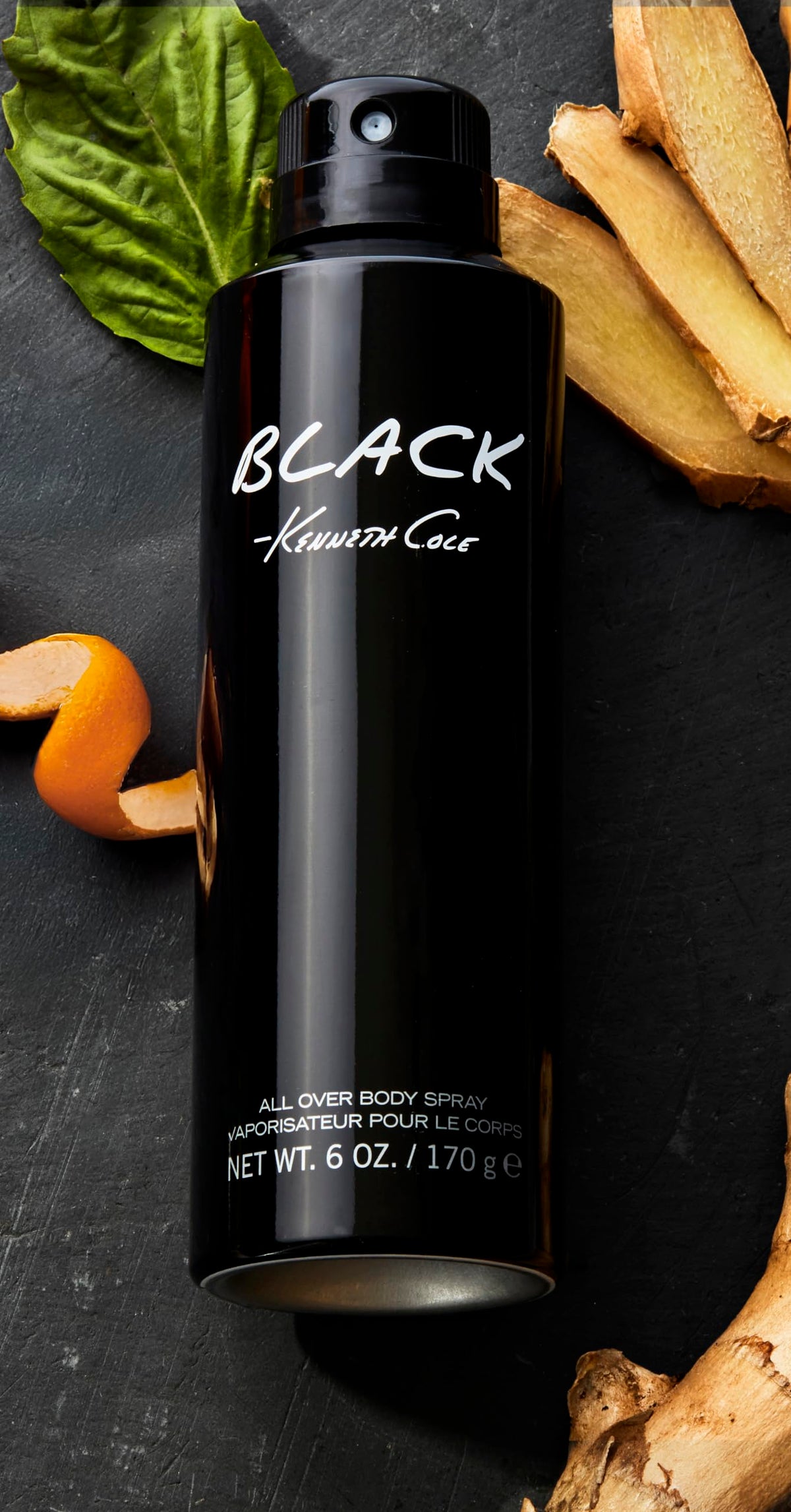 Kenneth Cole Black All Over Body Spray for Men, 6.0 Fl. Oz | Body Spray Cologne for Men, Aromatic Woody Fragrance, Notes of Watermint, Mandarin, Cedar, and Musk, Long-Lasting Cologne