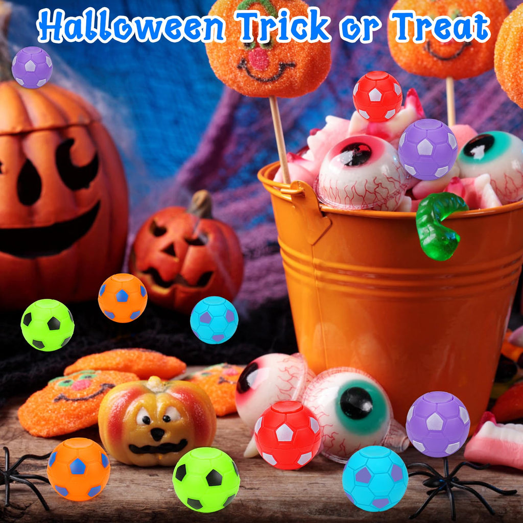 32PCS Fidget Spinner Soccer Balls Halloween Party Favors for Kids 4-8 8-12 | Halloween Goodie Bag Stuffers Non Candy Treats Classroom Treasure Toys Carnival Prize Bulk Pinata Filler Birthday Trinket