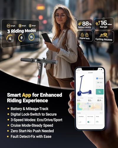 Maxshot Electric Scooter, 8.5" /10" /14" Tire, 16/19/22 Mph Top Speed, 12/16/21/27/28/49/50 Miles Long Range, Folding Escooter for Adults and Kids with Seat Bag, Dual Braking, Dual Suspension, App