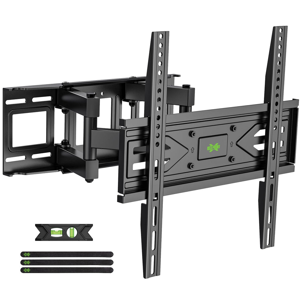 USX MOUNT Full Motion TV Wall Mount for Most 32-70 inch TVs up to 99 lbs, Wall Mount Bracket with Dual Articulating Arms, Swivel, Tilt, Max VESA 400x400mm, TV Mount Fits 12”/16” Wood Studs
