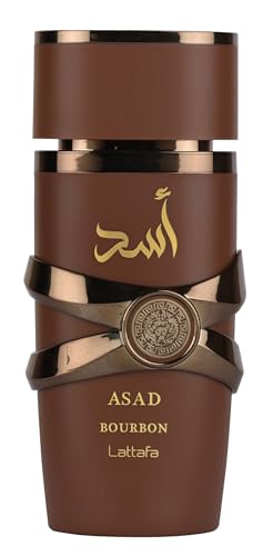 Lattafa Asad Bourbon for Unisex Eau de Parfum Spray, 3.4 Ounce / 100 ml | for Unisex
