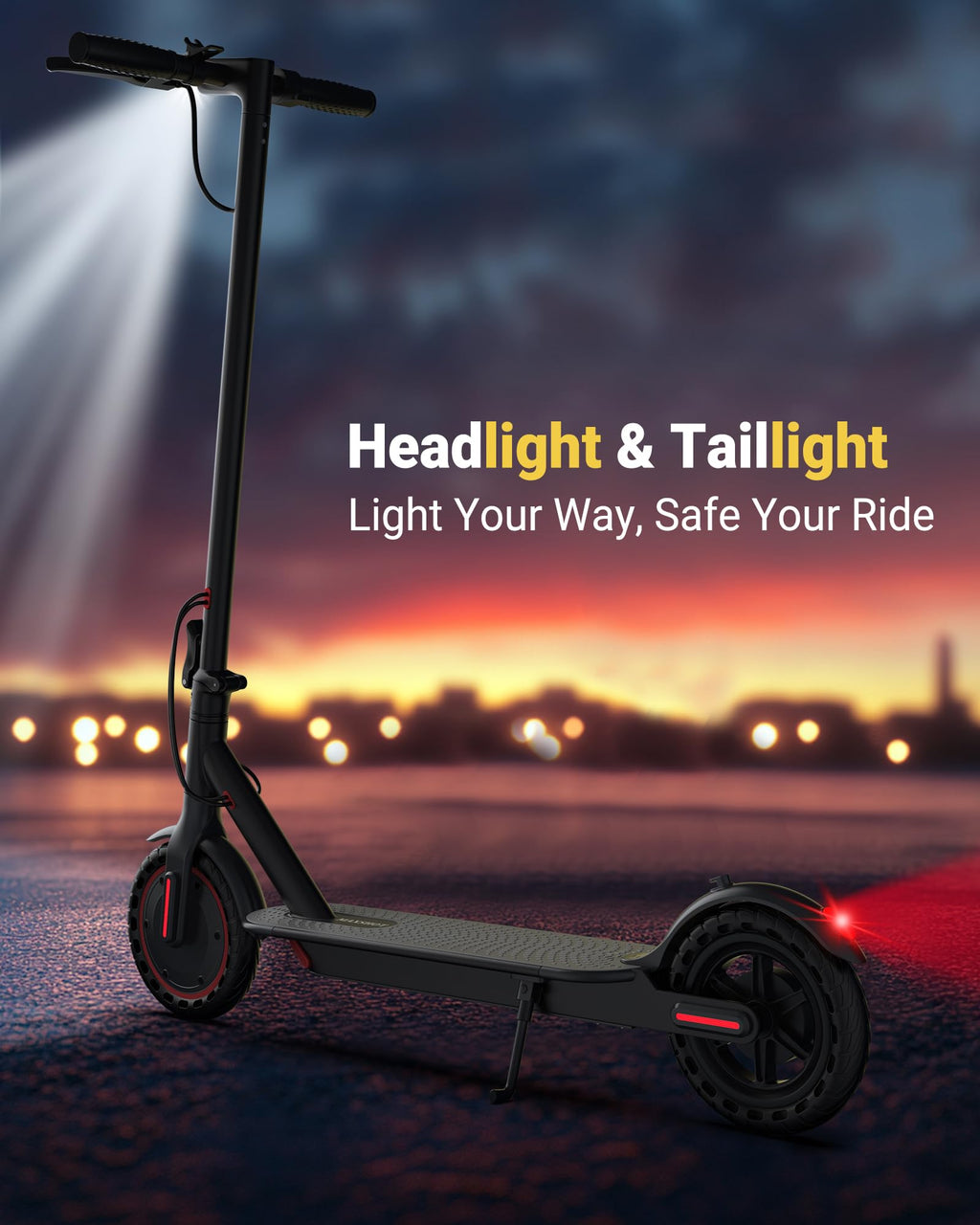 Maxshot Electric Scooter, 8.5" /10" /14" Tire, 16/19/22 Mph Top Speed, 12/16/21/27/28/49/50 Miles Long Range, Folding Escooter for Adults and Kids with Seat Bag, Dual Braking, Dual Suspension, App