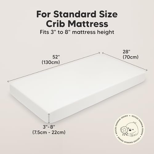 KeaBabies 2pk Organic Cotton Crib Sheets for Boys Girls 52x28, Soft White | Soft Breathable Fitted Crib Mattress Sheet Neutral, Cozy Cover for Baby Bed Set, Toddler Mattress, Cute Prints