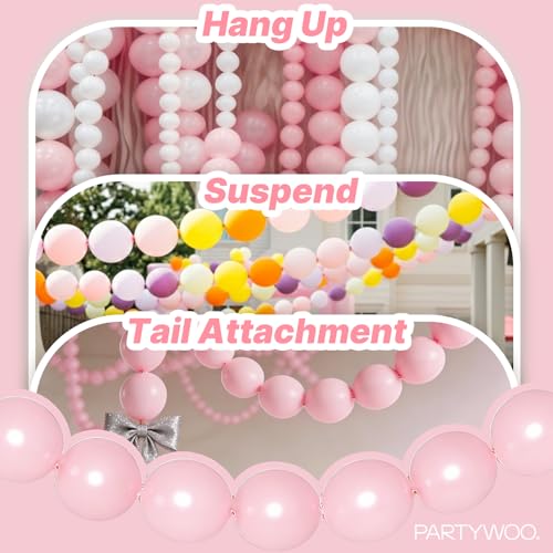 PartyWoo Pastel Linking Balloons 100pcs 6 Inch Rainbow Link Balloons | for Baby Shower Gender Reveal Engagement Bachelorette Easter Bridal Shower Anniversary Birthday Graduation Party Decorations