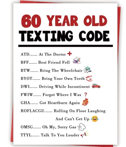 Funny 60th Birthday Card Gift Decorations for Women Men Him Her