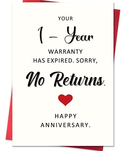 Smithtuy Funny 1st Anniversary Card, Anniversary Card Gifts for Men Women | Wedding Anniversary Cards Gifts for Husband Wife Couples, 1 Year Anniversary Cards Gifts for Boyfriend Girlfriend Him Her