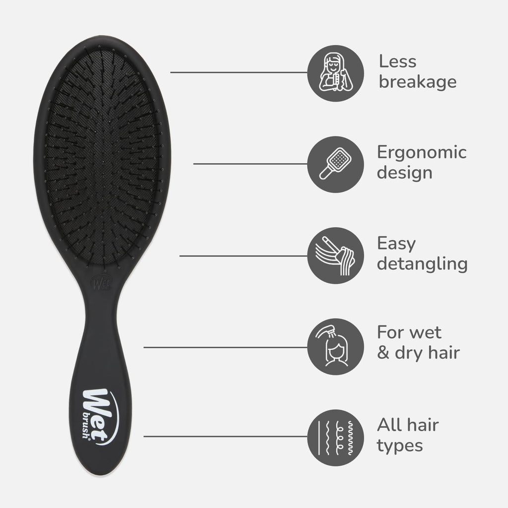 Wet Brush Original Detangler Hair Brush, Black Frost, For All Hair Textures | Ultra-Soft IntelliFlex Bristles Detangle Wet, Dry & Damaged Hair with Less Breakage, Pain-Free Detangling Brush