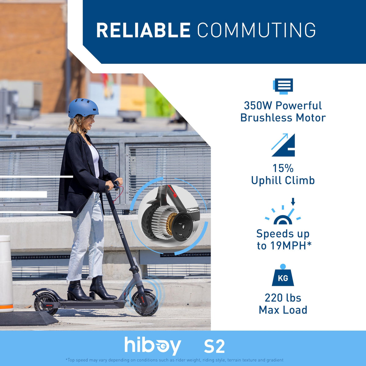 Hiboy S2 Electric Scooter - 8.5" Solid Tires - Up to 17 Miles Long-Range | 19 MPH Portable Folding Commuting Scooter for Adults with Double Braking System and App