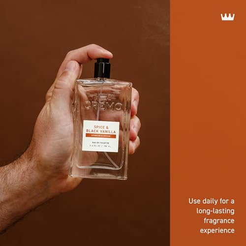 Cremo Cologne For Men - Spice & Black Vanilla Mens Cologne Spray, An Explosion of Vibrant Spices, Dark Woods and Black Vanilla, Multi-Layered Signature Men's Fragrances, 3.4 Fl Oz