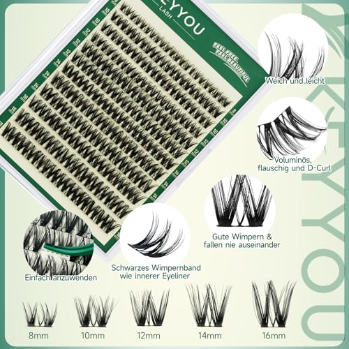 KEYYOU Flora Lash Clusters D Curl Wispy Flaunt Eyelash Extensions F01