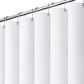 Dynamene Waffle Shower Curtain 256 GSM Heavy Duty Fabric 72"x72" White | Thick Textured Cloth, Weighted Hem, Water Repellent Washable, Hotel Luxury Polyester Shower Curtain Set for Bathroom 12 Hooks