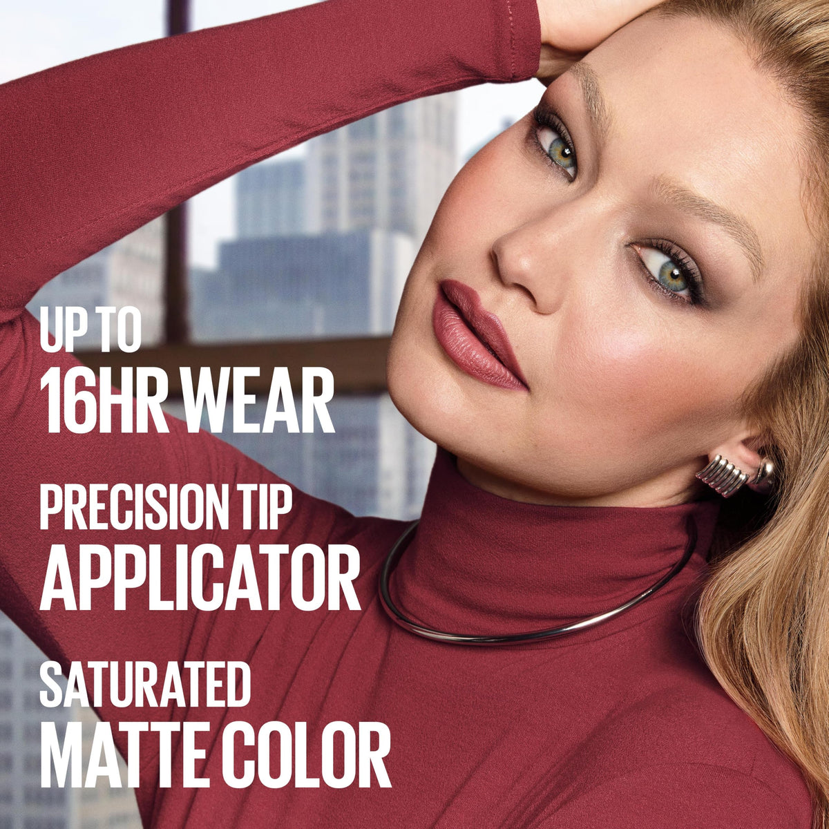 Maybelline Super Stay Matte Ink Liquid Lipstick Makeup, Exhilarator | Ruby Red Lipstick, Long-Lasting, Non-Transferring, High Impact Lip Color, Up to 16HR Wear