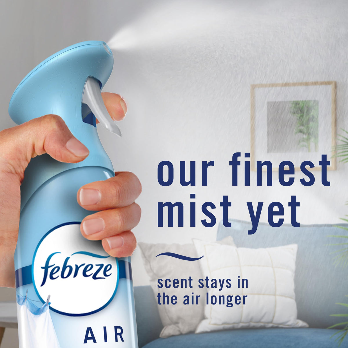 Febreze Air Mist, Air Freshener Spray, Odor Fighting Room Spray, Deodorizer for Home Bathroom Kitchen Office Apartment Dorm Room Classroom, Downy April Fresh Scent, 8.1oz (Pack of 2)
