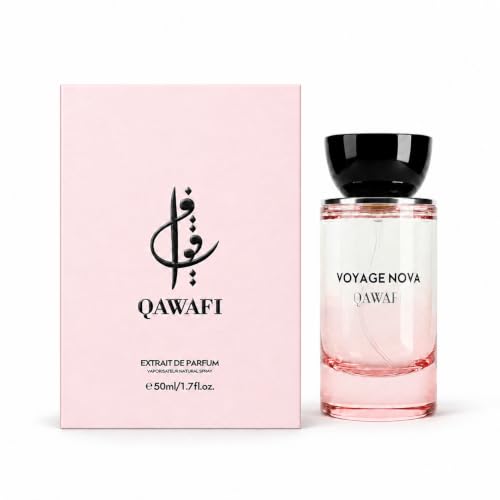 QAWAFI Voyage Nova Eau de Parfum for Women, Lychee Bergamot, Rose Peony Cocoa Blossom, Elegant Patchouli, Long Lasting Spring Fall Perfume, 50ml &1.7fl oz