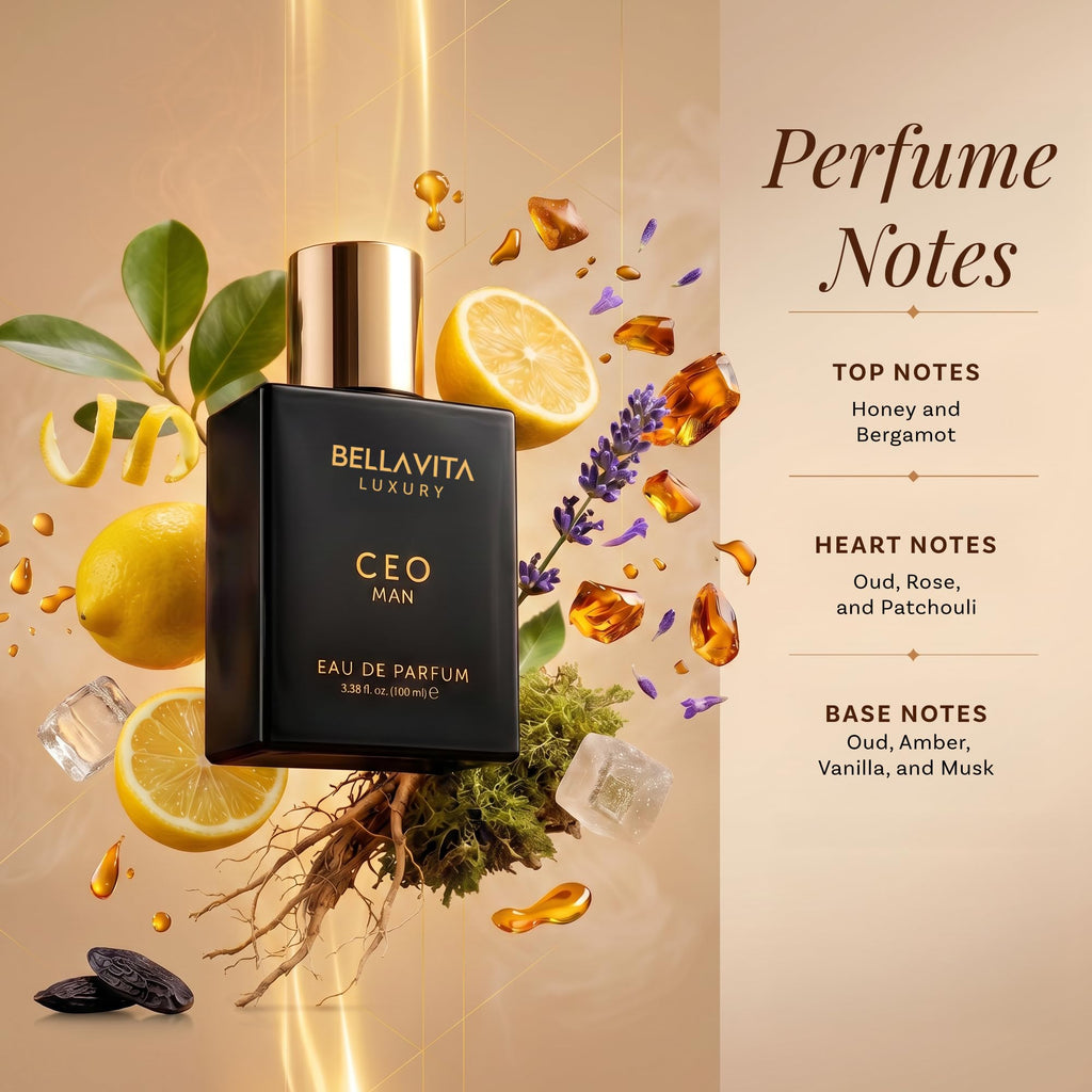 Bellavita Luxury CEO MAN Eau de Parfum | 100 ml (3.4 fl.oz.) | Perfume for Men | Mandarin, Lemon, Lavender, and Vetiver Notes | Long Lasting Men's Fragrance