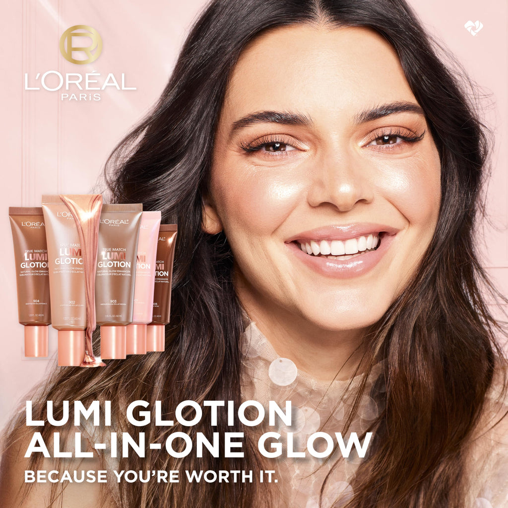 L'Oreal Paris Makeup True Match Lumi Glotion, 903 Medium, 1.35 fl oz | Natural Glow Enhancer, Illuminator Highlighter, Bronzing Drops For a Sun-Kissed Glow For Face and Body