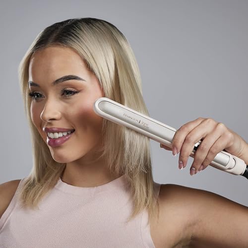 Remington Shine Therapy 1 Inch Hair Straightener, Argan Oil & Keratin | Keratin ceramic plates deliver smooth results; this flat iron reduces frizz for ideal hair styling.