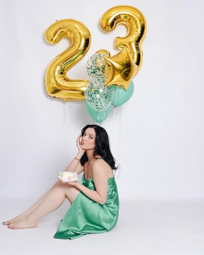 Gold 0 Balloon - Number Balloon 40 Inch, 0th Gold Birthday Decorations | Giant foil helium inflatable 10 20 30 40 50 Numbers Balloon Birthday Decorations, Gold Party Supplies for Women Men