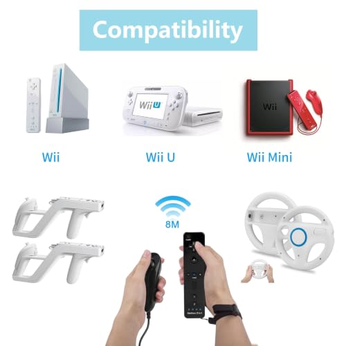 Motion Plus Wii Controllers 2Packs with Nunchucks, Wii Remote Controllers Compatible for wii and Wii U with Built in Motion Plus