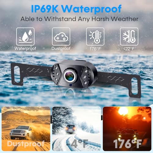 HD 1080P Backup Camera Plug & Play: Fast 60FPS Smooth Real-Time Clear View | 25-Minute Easy to Install, Monitor Easy Setup, Bright and Clear Night Vision, Dustproof & Weatherproof for Cars Trucks SUVs