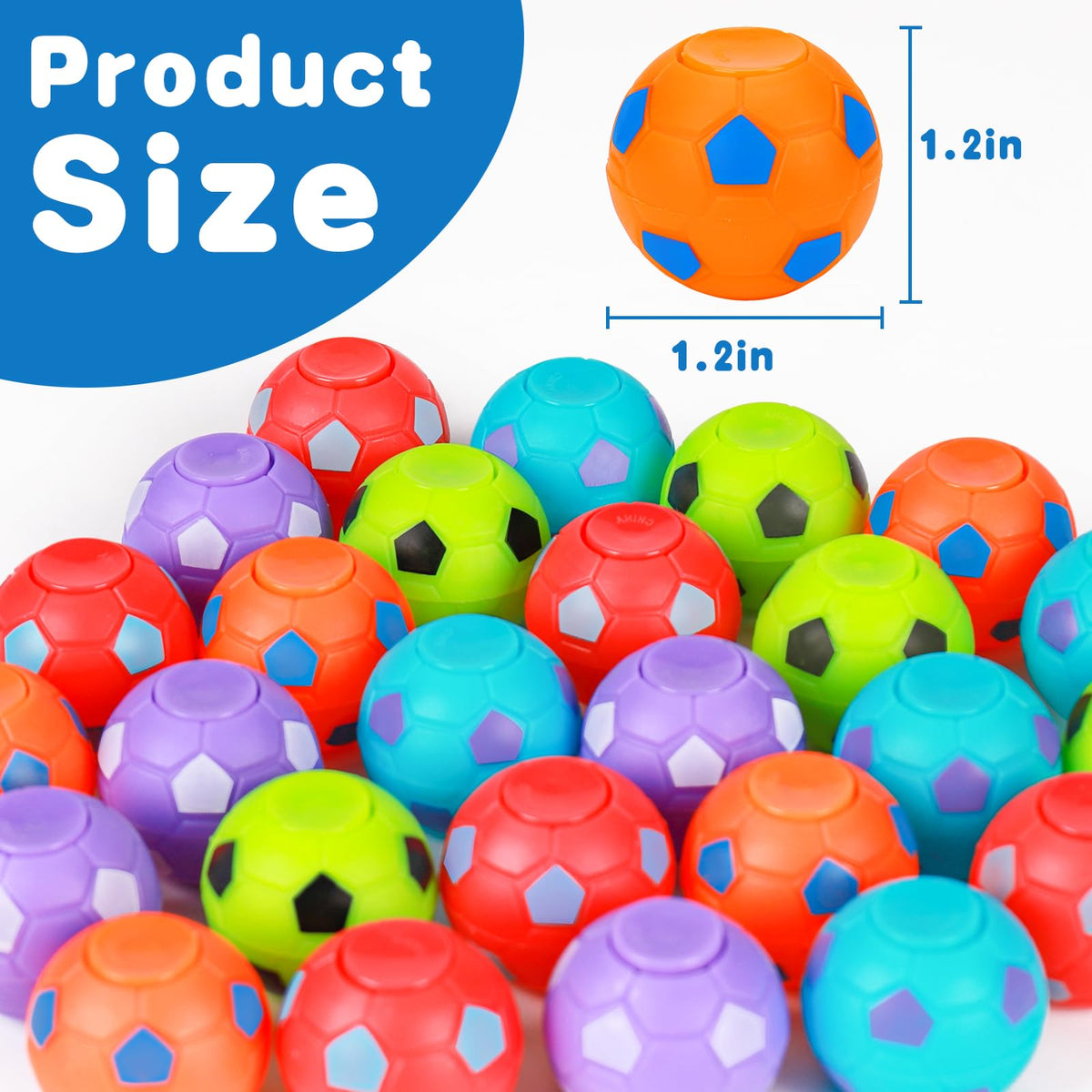 32PCS Fidget Spinner Soccer Balls Halloween Party Favors for Kids 4-8 8-12 | Halloween Goodie Bag Stuffers Non Candy Treats Classroom Treasure Toys Carnival Prize Bulk Pinata Filler Birthday Trinket