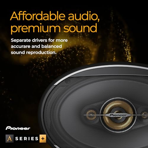 Pioneer A-Series Plus TS-A1681F 6.5" 4-Way Coaxial Car Speakers 350W Max | Ideal Factory Upgrade, Balanced Sound + Smooth Treble, Enhanced Bass, Installation Adaptors Included