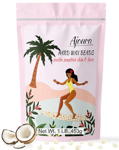 Ajoura 1 lb Refill Hard Wax Beads for Hair Removal, Brazilian Coarse Waxing | Bikini, Face, Eyebrow, Back, Chest, Legs, Armpit, At-Home Waxing Beans for Women Men