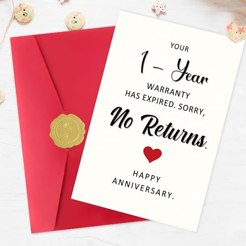 Smithtuy Funny 1st Anniversary Card, Anniversary Card Gifts for Men Women | Wedding Anniversary Cards Gifts for Husband Wife Couples, 1 Year Anniversary Cards Gifts for Boyfriend Girlfriend Him Her