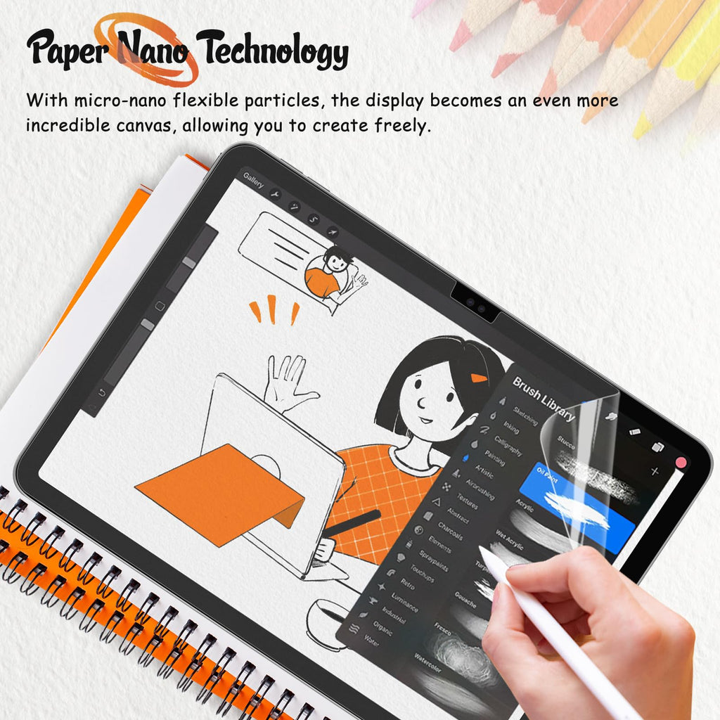 KCT 2 Pack Paperfeel Screen Protector for iPad A16 11th/10th & iPad Air 11 | M4/M3/M2, Draw and Write as Real Paper, Anti Glare, Matte Film, Compatible with Apple Pencil, Touch Sensitivity