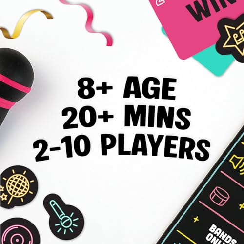 Grab The Mic - Award Winning Karaoke Party Game for Bad Singers w Foam Mic | 120 Word Cards (250 Words), 2-12 Players for Ages 8+. Perfect For Family Game Night, Birthdays & Sing-Off Parties.