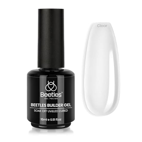 Beetles Builder Gel for Nails, 8 in 1 Clear Builder Nail Gel | Strengthening, Thickening & Building Instant Apex,Beginner Friendly DIY Salon at Home for Women, LED UV Lamp Cured