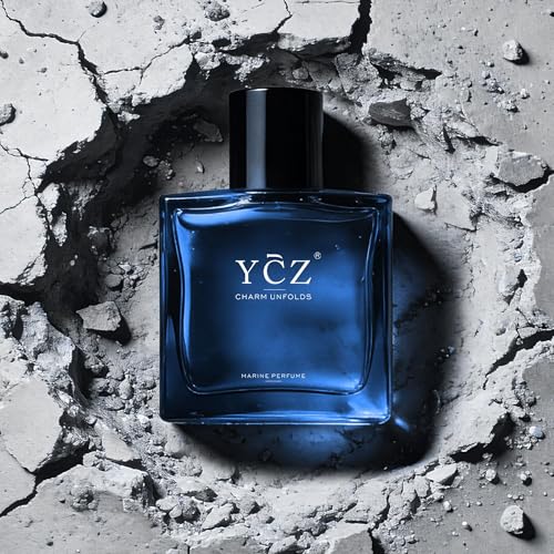 Ycz Midnight Marine Eau de Parfum for Men, 1.7 Fl Oz | Long-Lasting Fresh Marine Woody Fragrance with Grapefruit, Ginger, and Cedar Notes for Daily Wear, Date Nights, and Gifts.