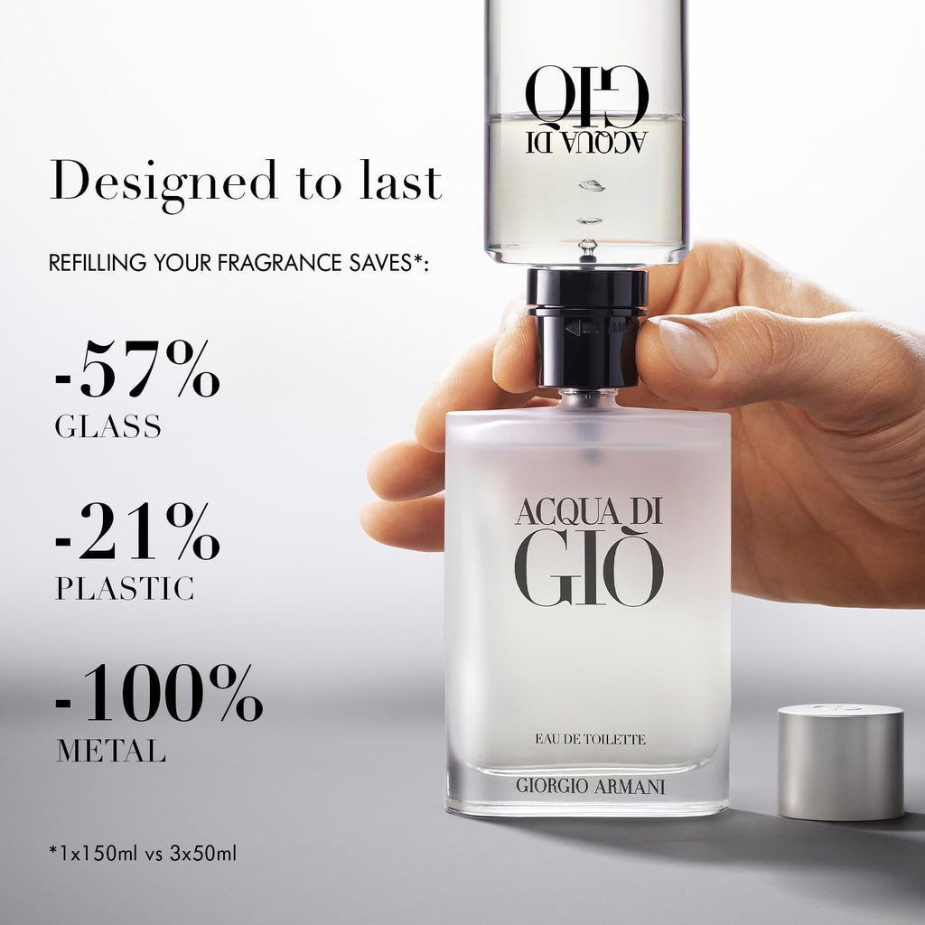 Armani Beauty Acqua di Giò Eau de Toilette - Fresh Aquatic Mens Cologne | Fragrance with Bergamot, Marine Notes & Cedarwood - Long Lasting Clean & Citrusy Mens Scent - Perfect for Everyday Wear
