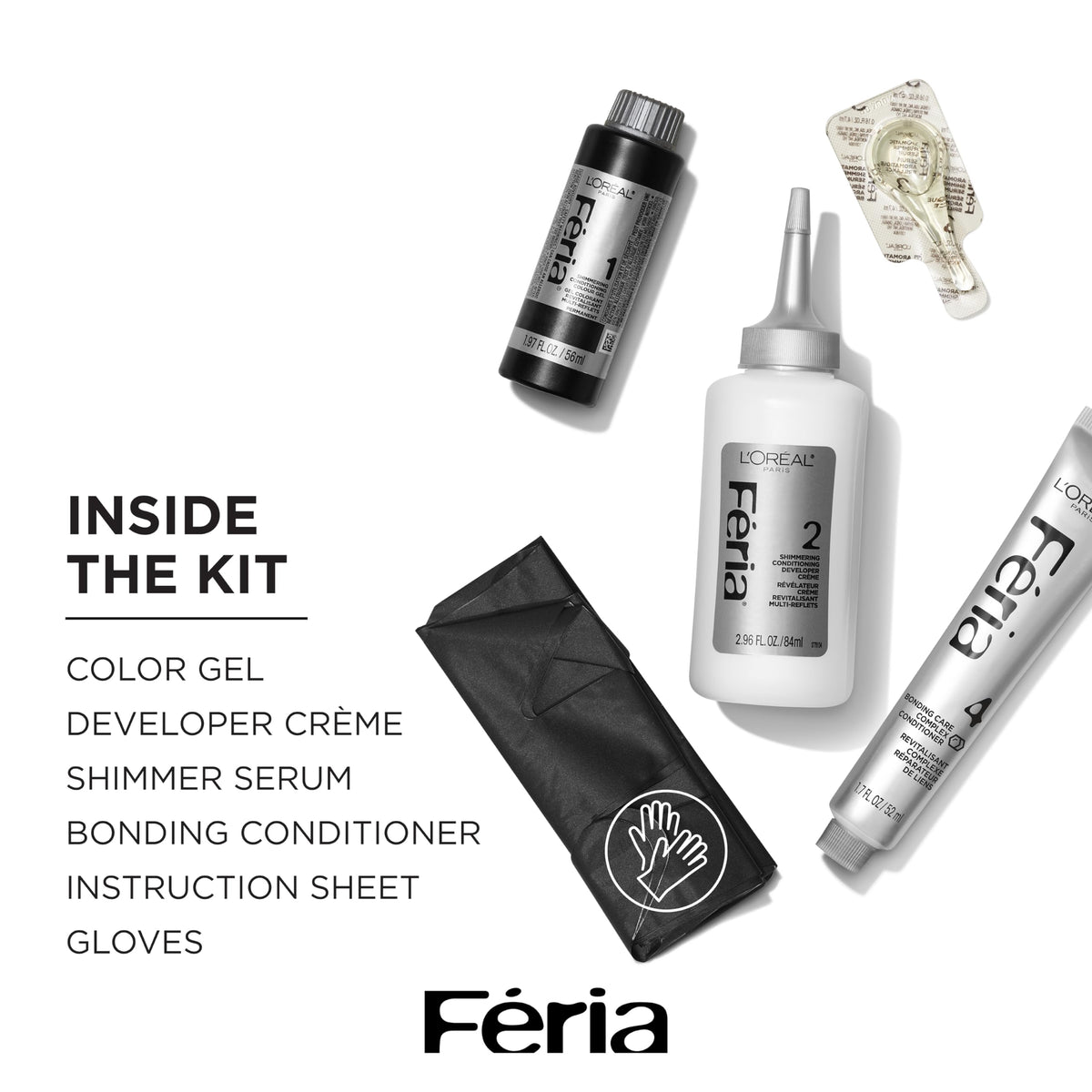 L'Oreal Paris Feria Multi-Faceted Shimmering Permanent Hair Color, B61 Downtown Brown (Hi-Lift Cool Brown), 1 Hair Dye Kit