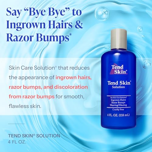 Tend Skin Solution for Razor Bumps and Ingrown Hair, 4 Oz | Solution for Unsightly Razor Burns, Post Shaving and Waxing Toner, Deodorant, Made in USA