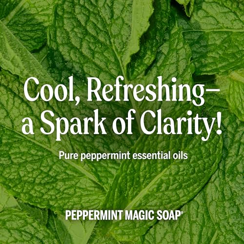 Dr. Bronner's Peppermint Pure-Castile Liquid Soap, Hand Soap, 32 oz | 18-in-1 Uses: Body Wash & Hand Soap for Men and Women, Shampoo, Face, Laundry, Floors, Cars, Pets - Fair Trade & Organic Oils