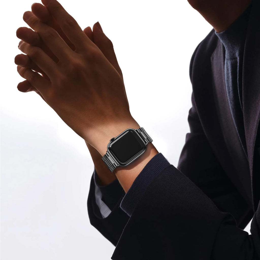 EPULY Metal Band Compatible with Apple Watch Bands for Men 42/44/45/46/49mm | Stainless Steel Strap Suitable for Business Setting & Everyday Wear, Fits iWatch Bands Series 11 10 9 8 7 6 5 4 SE/Ultra3 2 1