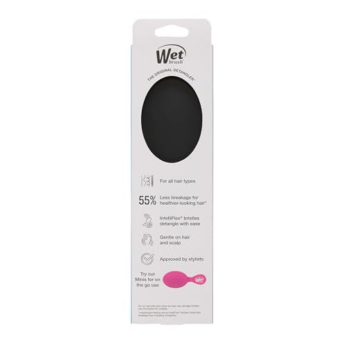 Wet Brush Original Detangler Hair Brush, Black Frost, For All Hair Textures | Ultra-Soft IntelliFlex Bristles Detangle Wet, Dry & Damaged Hair with Less Breakage, Pain-Free Detangling Brush